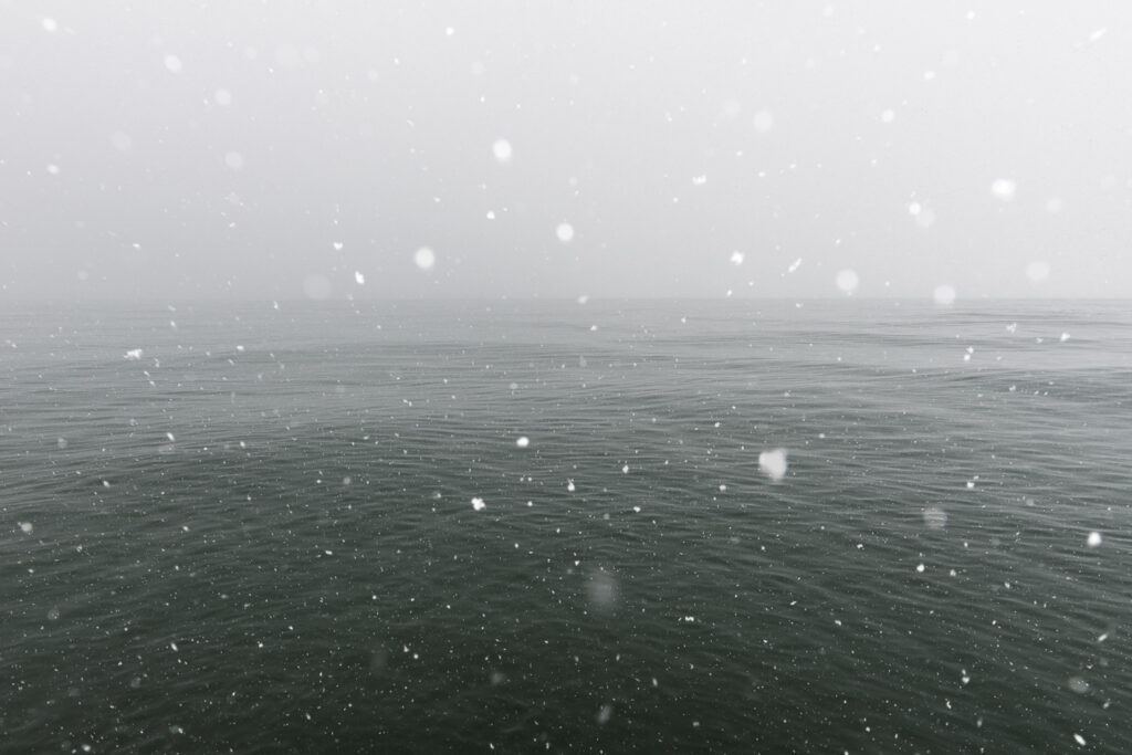 Snowfall on Lake Michigan - Chicago lakefront photography by Michael Courier